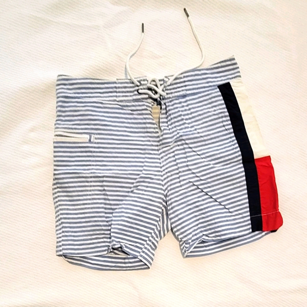 Tommy Hilfiger Swim Trunks white Blue Stripes SZ S